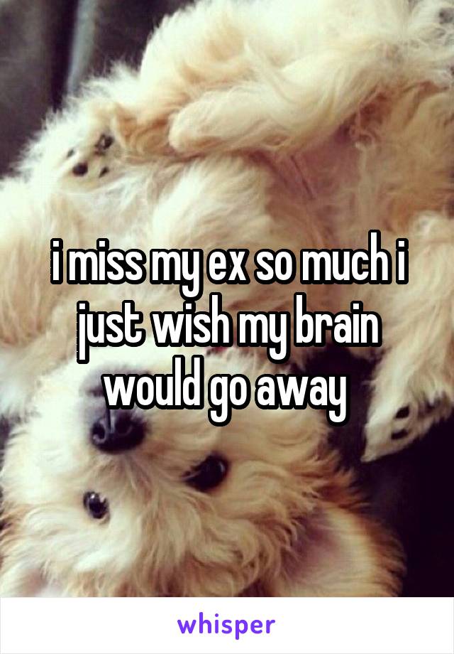 i miss my ex so much i just wish my brain would go away 