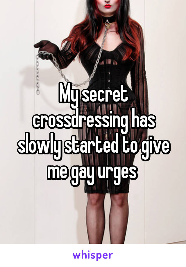 My secret crossdressing has slowly started to give me gay urges 