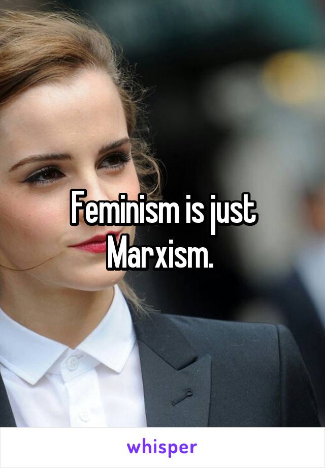 Feminism is just Marxism. 