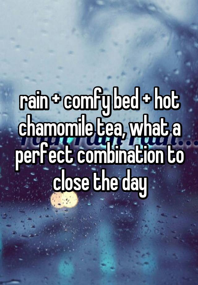 rain + comfy bed + hot chamomile tea, what a perfect combination to close the day