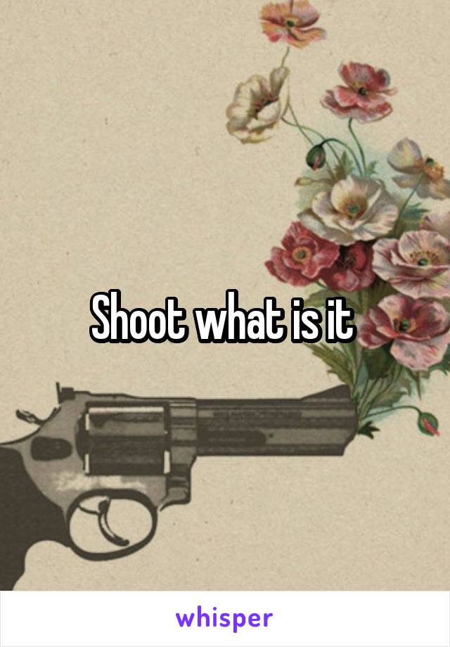 Shoot what is it 