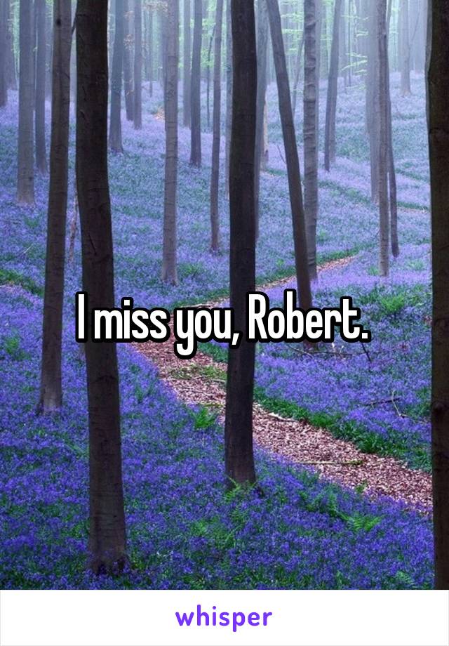 I miss you, Robert. 