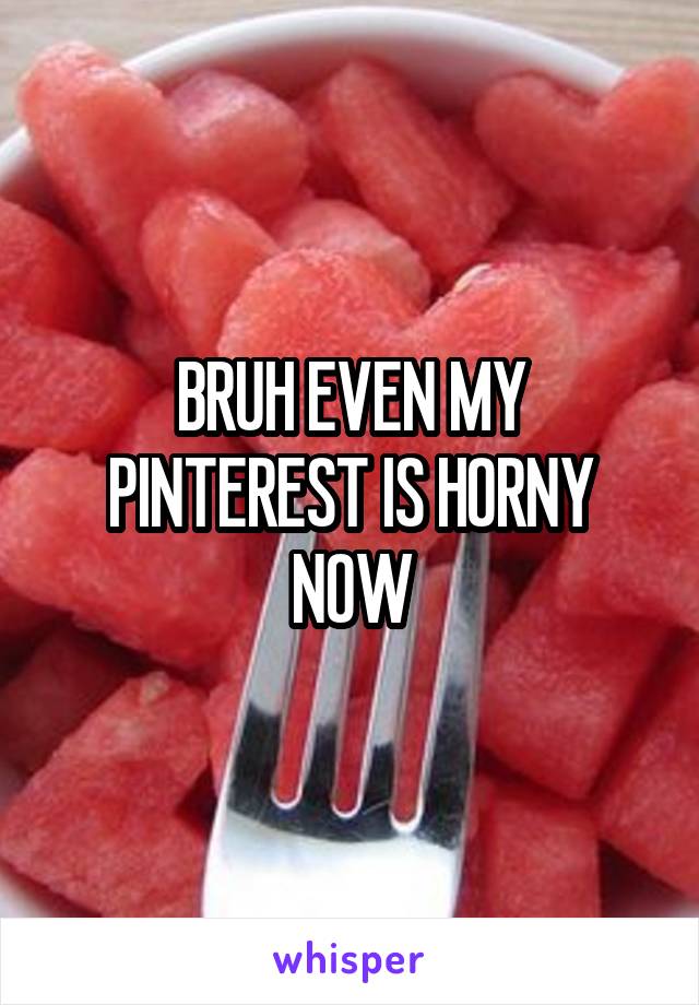 BRUH EVEN MY PINTEREST IS HORNY NOW