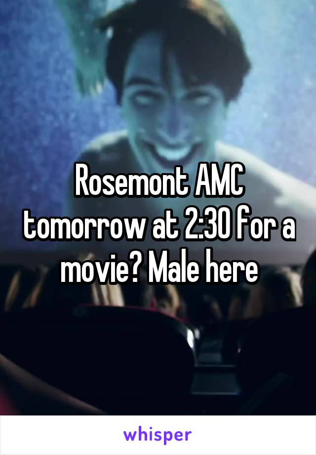 Rosemont AMC tomorrow at 2:30 for a movie? Male here