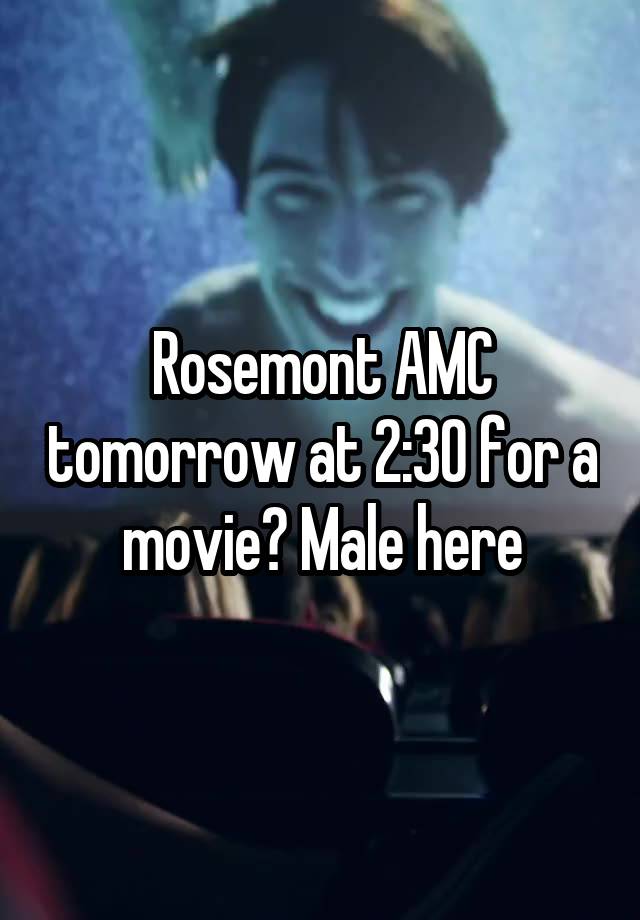 Rosemont AMC tomorrow at 2:30 for a movie? Male here