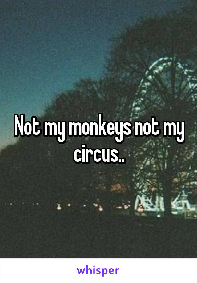 Not my monkeys not my circus..