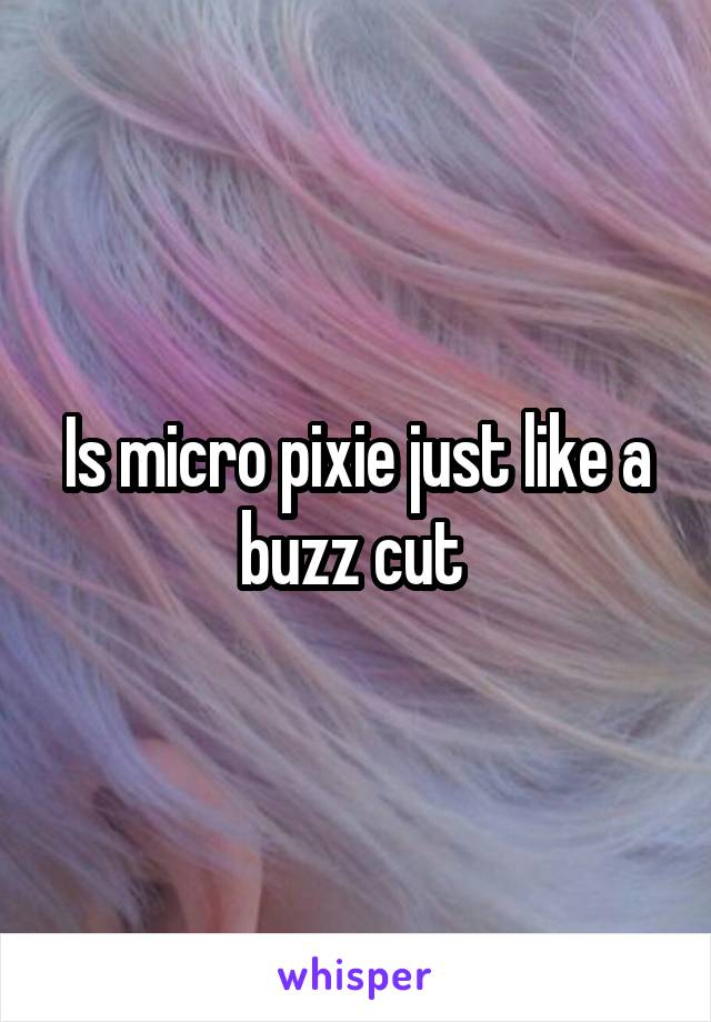 Is micro pixie just like a buzz cut 