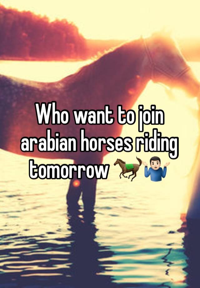 Who want to join arabian horses riding tomorrow 🐎🤷🏻‍♂️