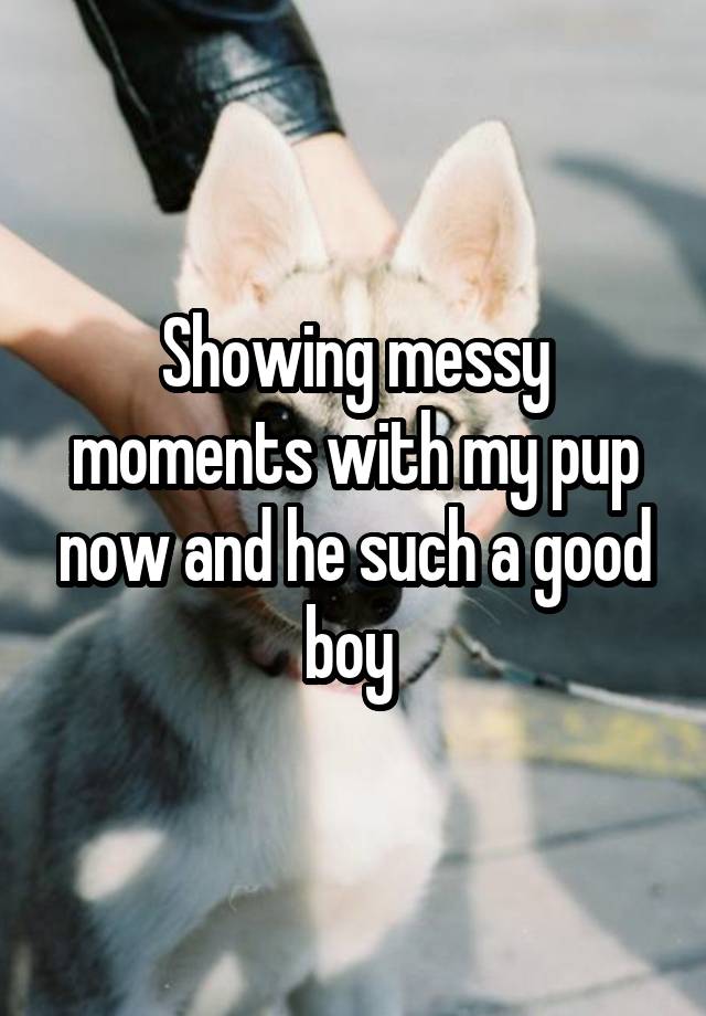 Showing messy moments with my pup now and he such a good boy 