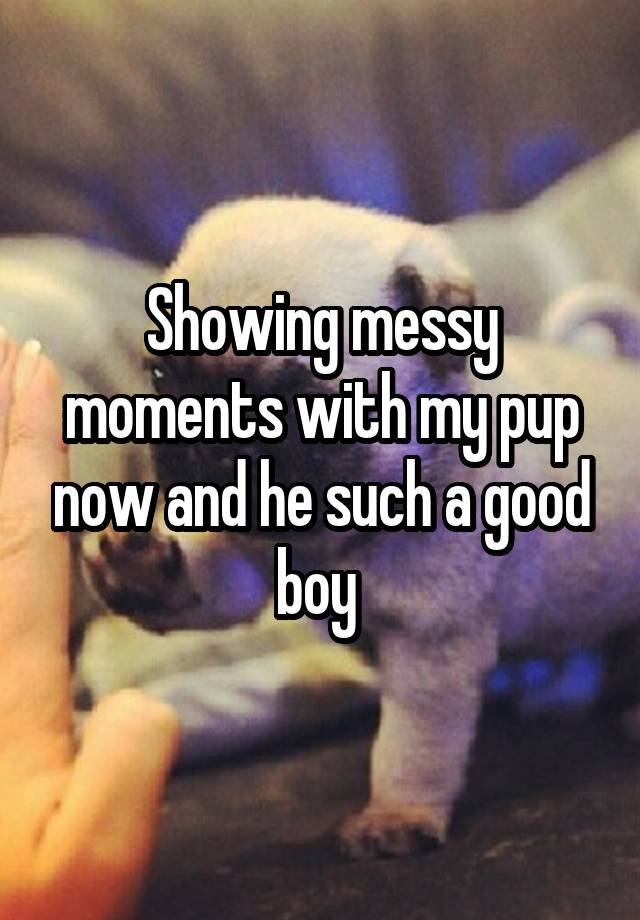 Showing messy moments with my pup now and he such a good boy 