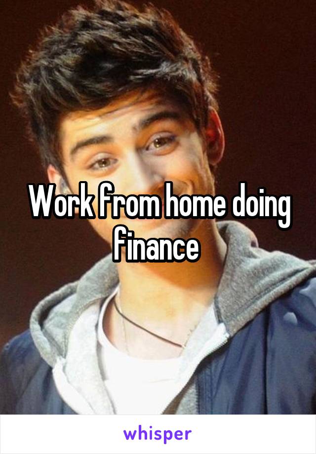 Work from home doing finance 