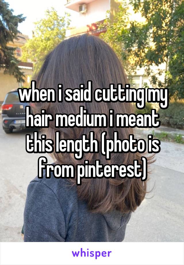 when i said cutting my hair medium i meant this length (photo is from pinterest)