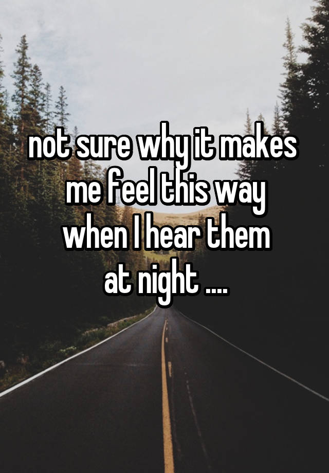 not sure why it makes 
me feel this way
when I hear them
at night ....
