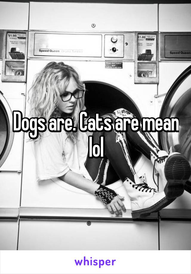 Dogs are. Cats are mean lol