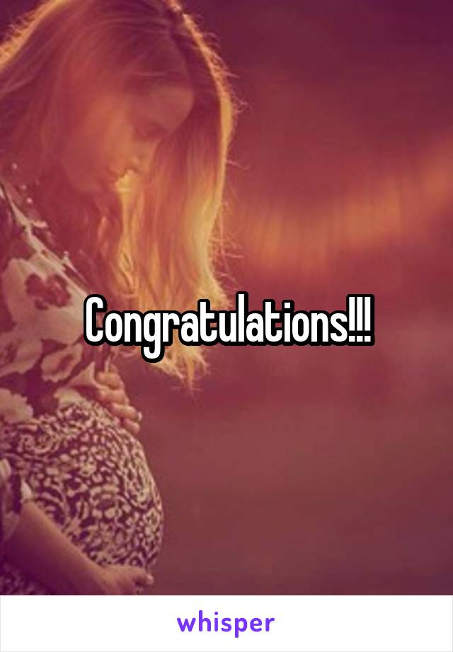 Congratulations!!!