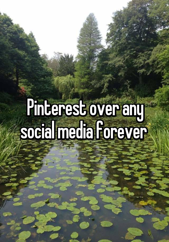 Pinterest over any social media forever 