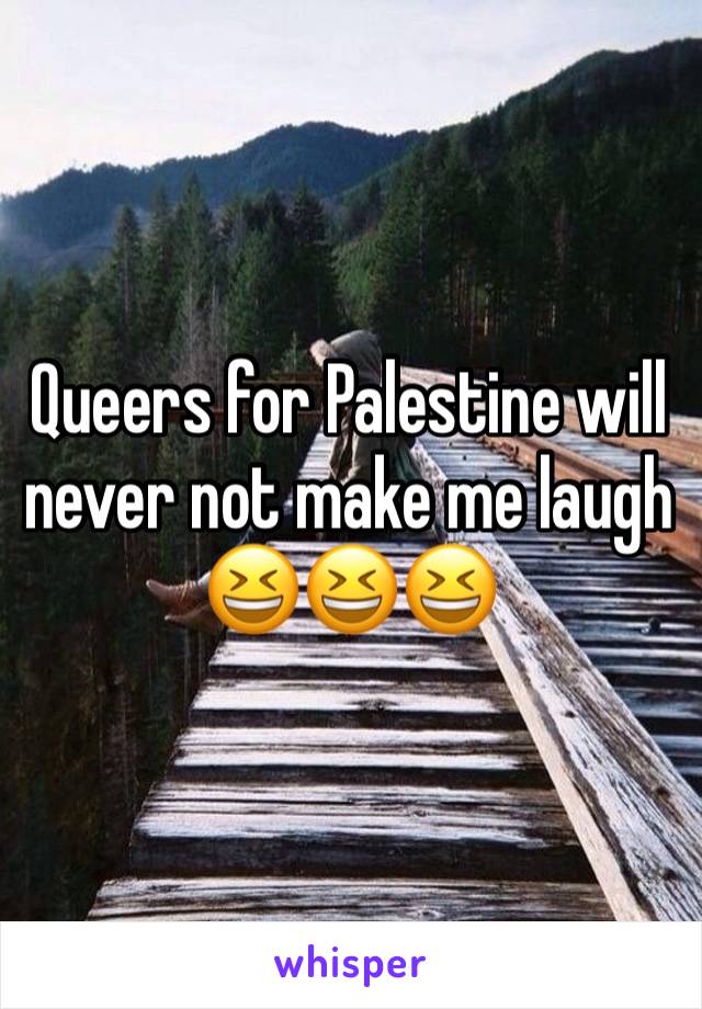 Queers for Palestine will never not make me laugh 😆😆😆