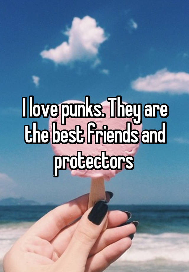 I love punks. They are the best friends and protectors 