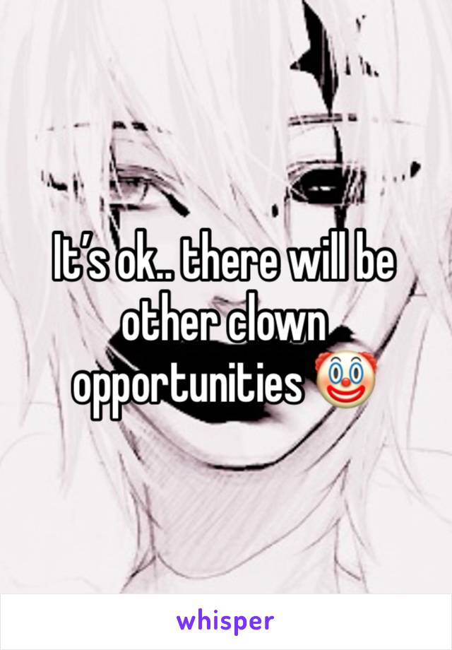 It’s ok.. there will be other clown opportunities 🤡