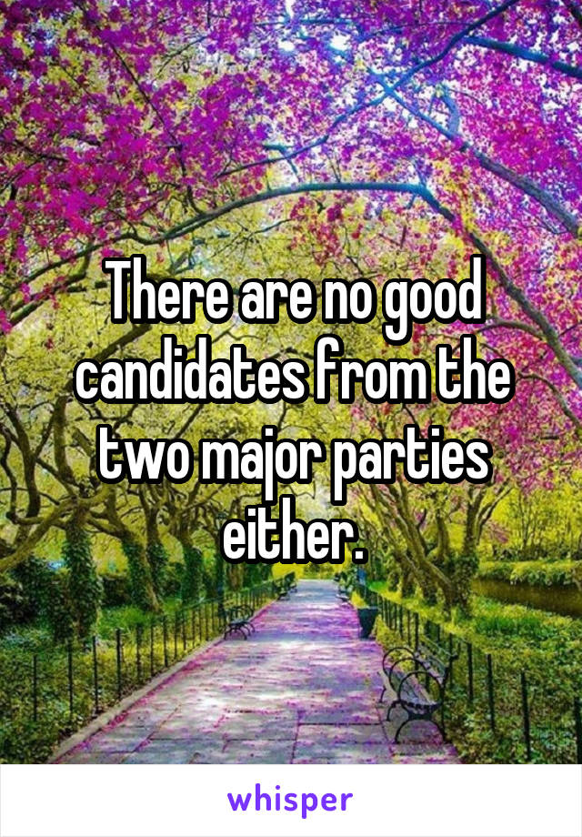 There are no good candidates from the two major parties either.