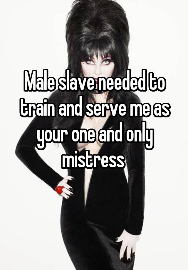 Male slave needed to train and serve me as your one and only mistress 
