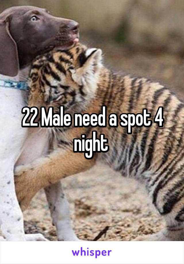 22 Male need a spot 4 night 