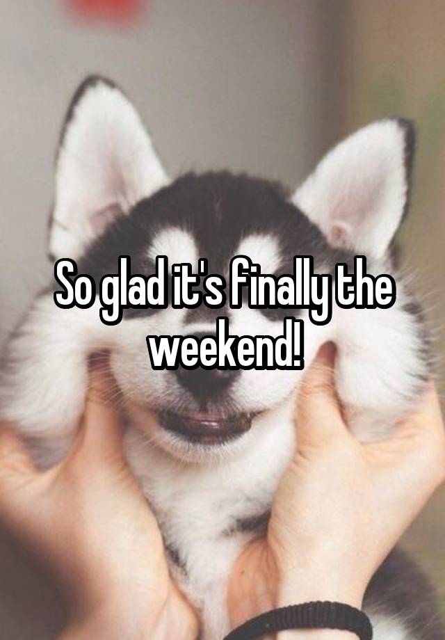 So glad it's finally the weekend!