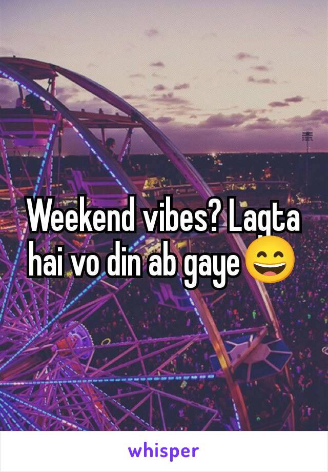 Weekend vibes? Lagta hai vo din ab gaye😄