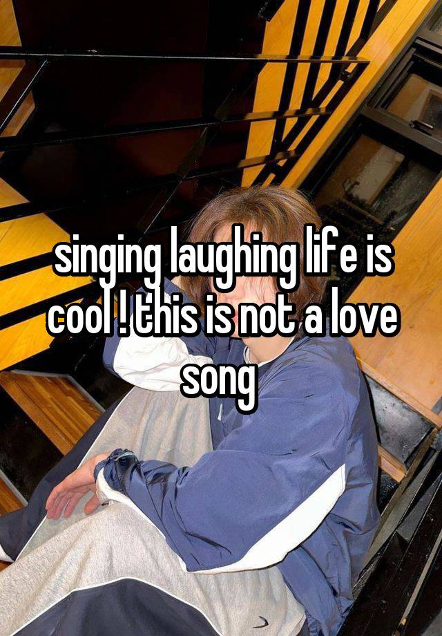 singing laughing life is cool ! this is not a love song 