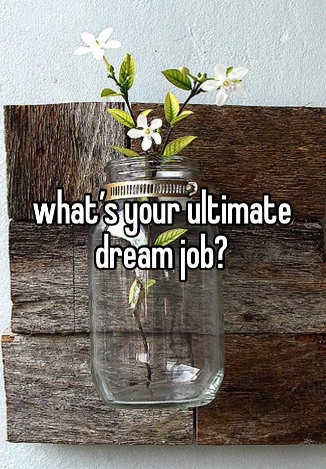 what’s your ultimate dream job?