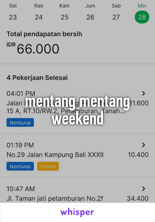 mentang mentang weekend