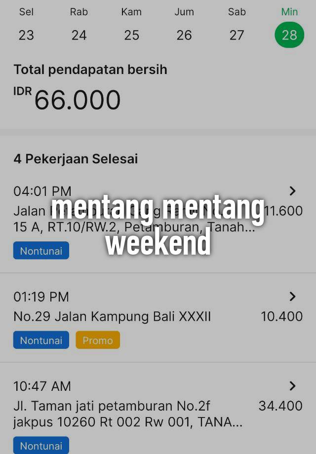 mentang mentang weekend