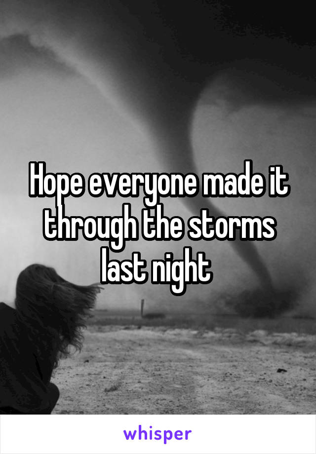 Hope everyone made it through the storms last night 