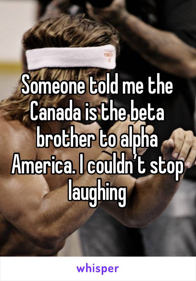 Someone told me the Canada is the beta brother to alpha America. I couldn’t stop laughing 