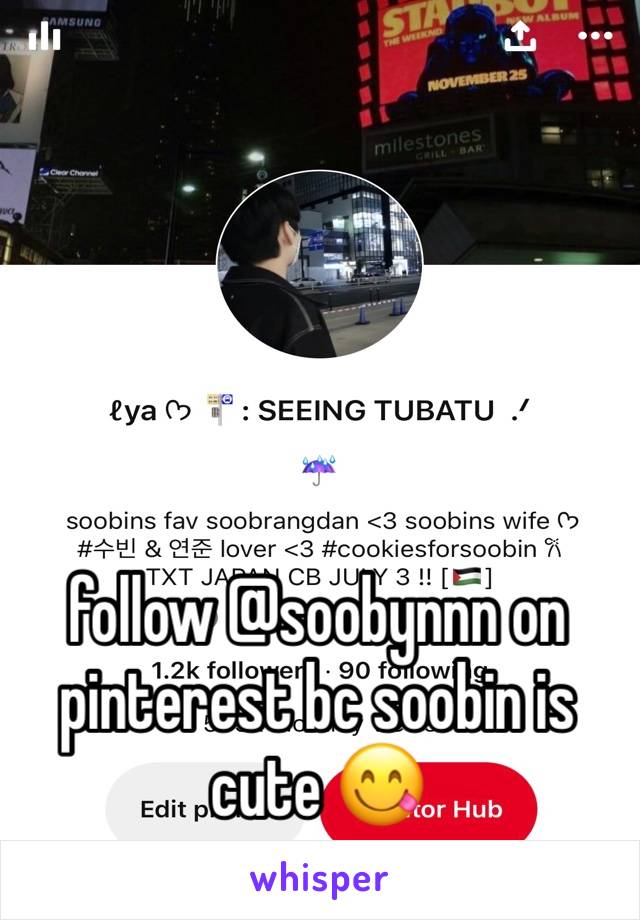 follow @soobynnn on pinterest bc soobin is cute 😋