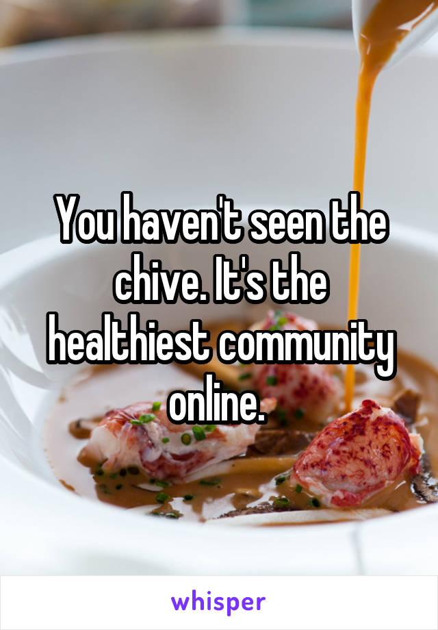 You haven't seen the chive. It's the healthiest community online. 