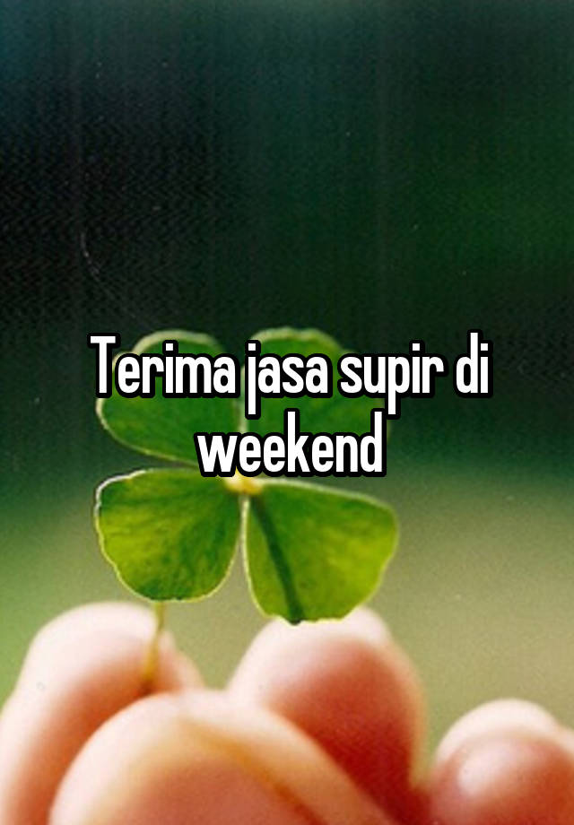 Terima jasa supir di weekend