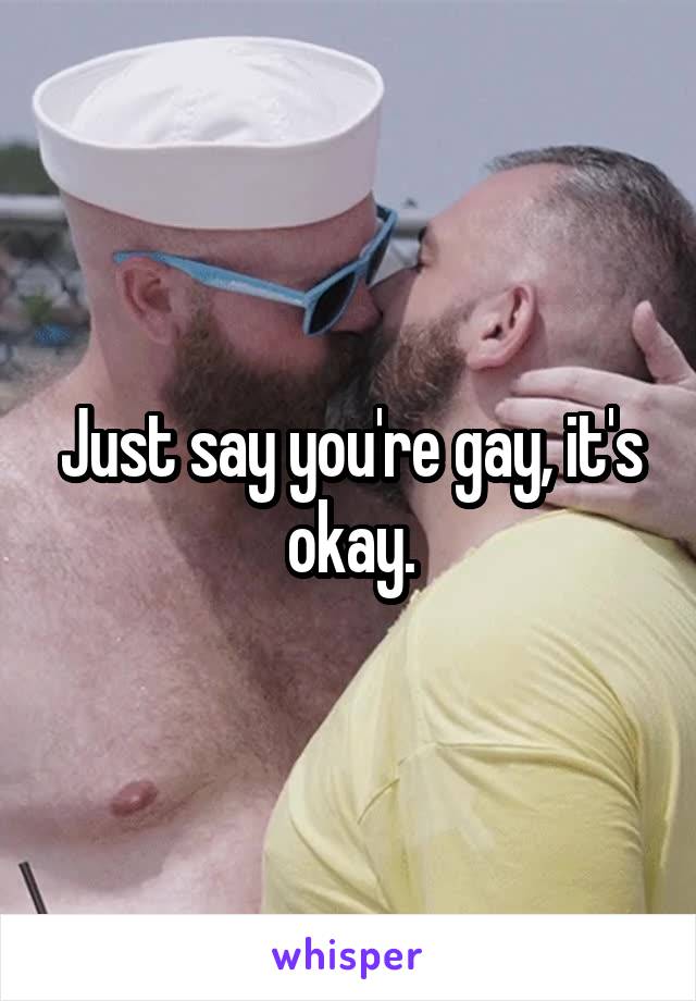 Just say you're gay, it's okay.