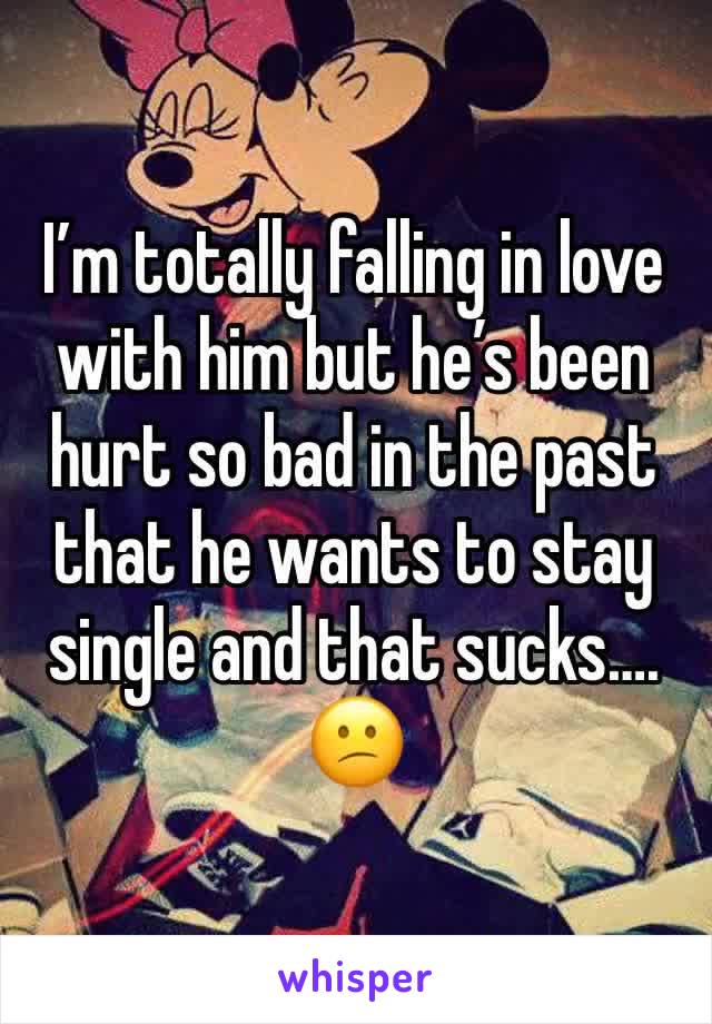 I’m totally falling in love with him but he’s been hurt so bad in the past that he wants to stay single and that sucks….
😕