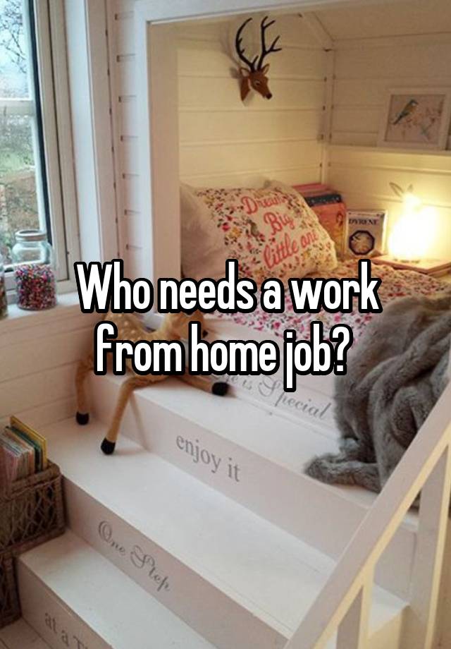 Who needs a work from home job? 