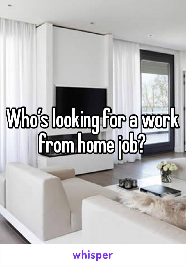 Who’s looking for a work from home job? 