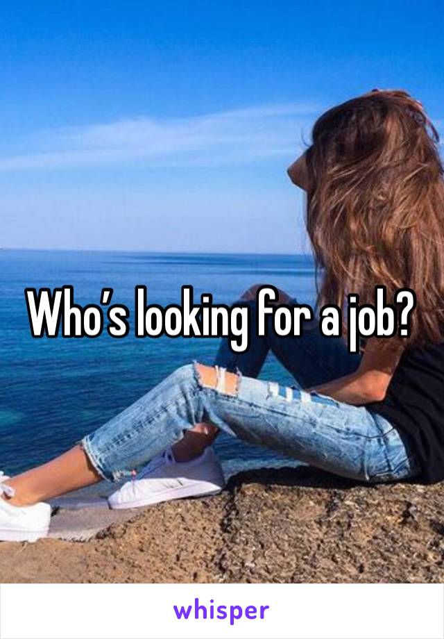 Who’s looking for a job? 