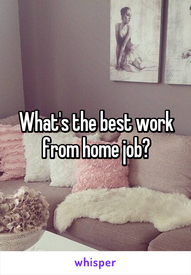 What's the best work from home job?