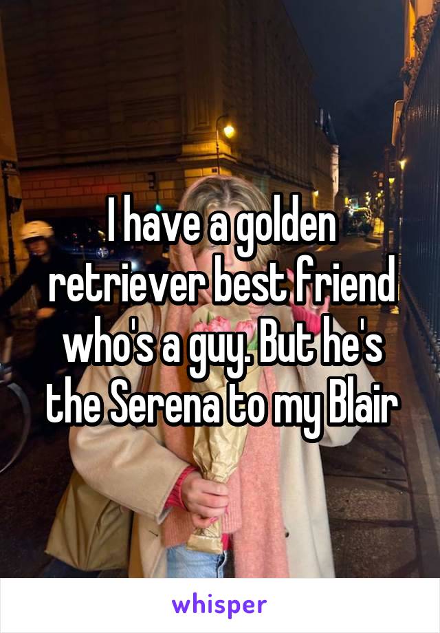 I have a golden retriever best friend who's a guy. But he's the Serena to my Blair