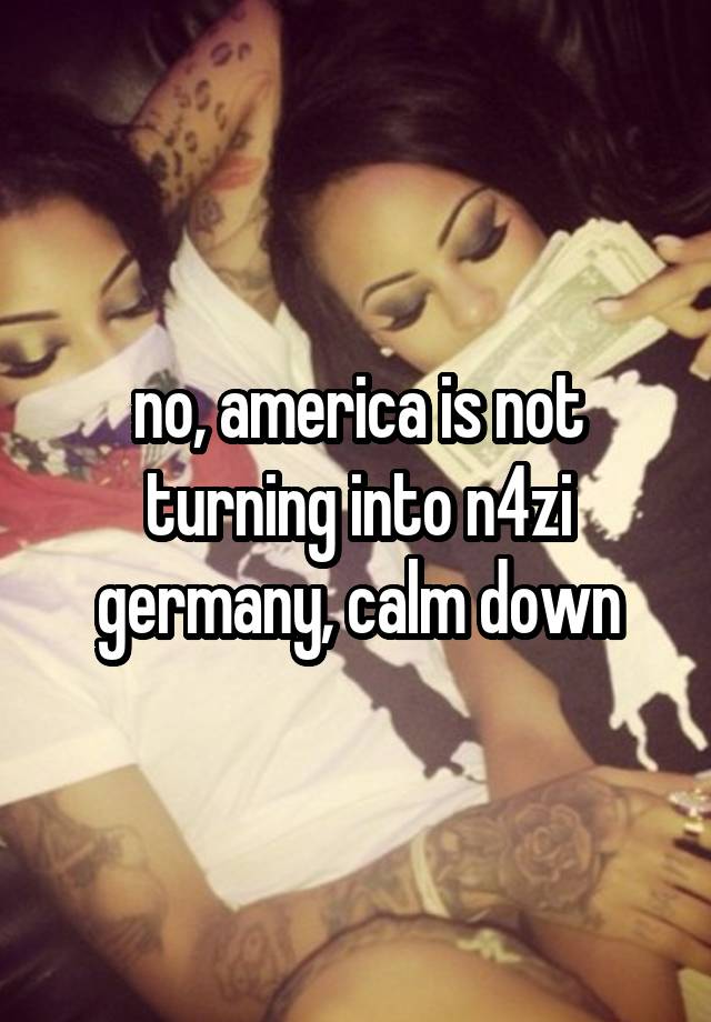 no, america is not turning into n4zi germany, calm down