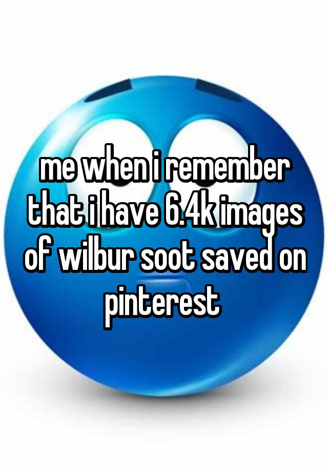 me when i remember that i have 6.4k images of wilbur soot saved on pinterest 