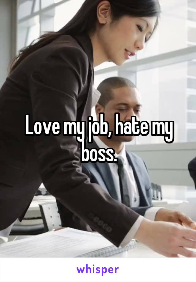 Love my job, hate my boss.