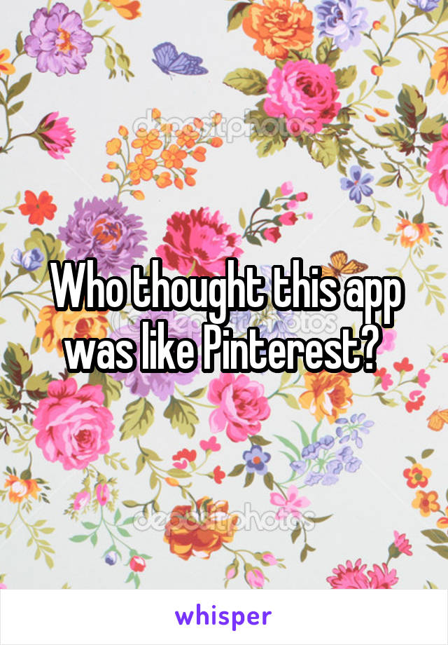 Who thought this app was like Pinterest? 