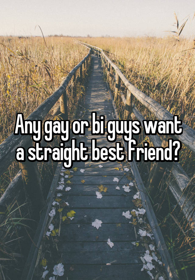 Any gay or bi guys want a straight best friend?