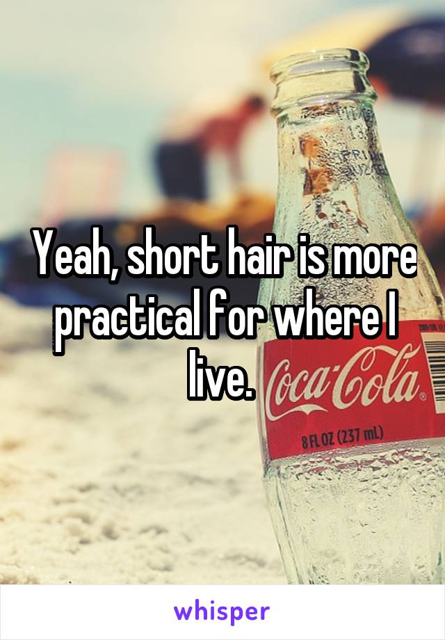 Yeah, short hair is more practical for where I live. 